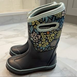 Navy Floral Bogs Winter Boots